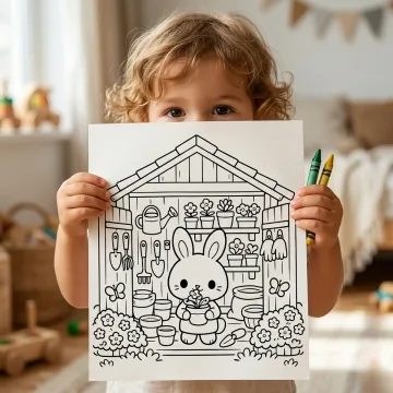 45+ Cozy Garden Life Coloring Pages, Spring Cottage Animal Garden Scenes, Printable Garden Coloring Book PDF