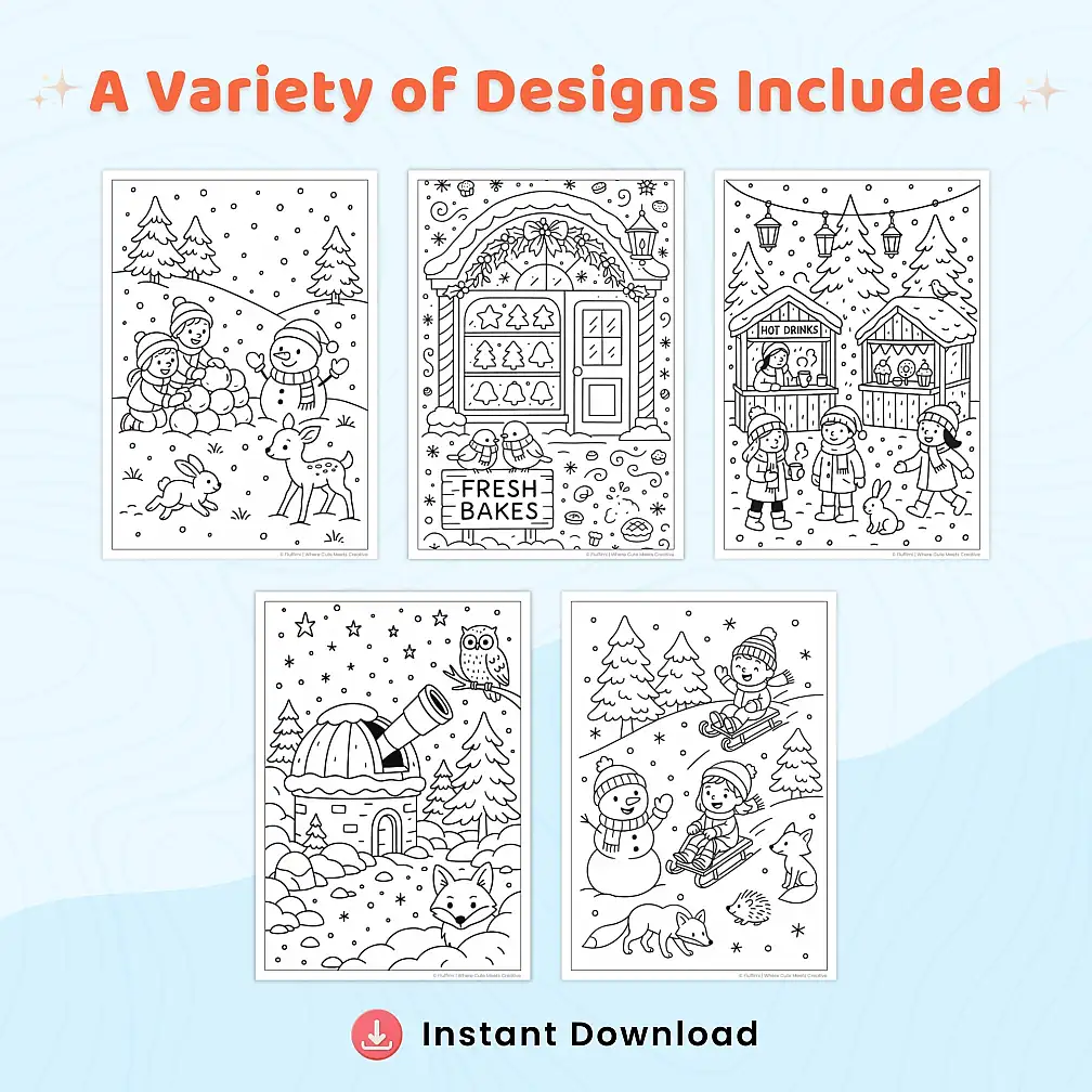 40+ Printable Winter Coloring Pages for Kids, Teens & Adults