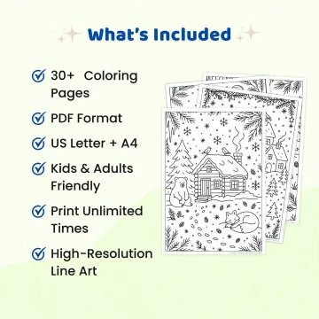 30+ Winter Animals Coloring Pages Printable PDF for Kids & Adults