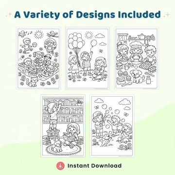 50+ Friends Coloring Pages for Kids – Friendship Coloring Book Printable PDF