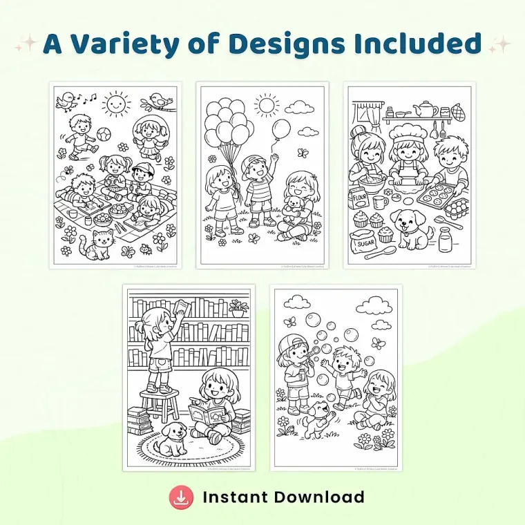 50+ Friends Coloring Pages for Kids – Friendship Coloring Book Printable PDF