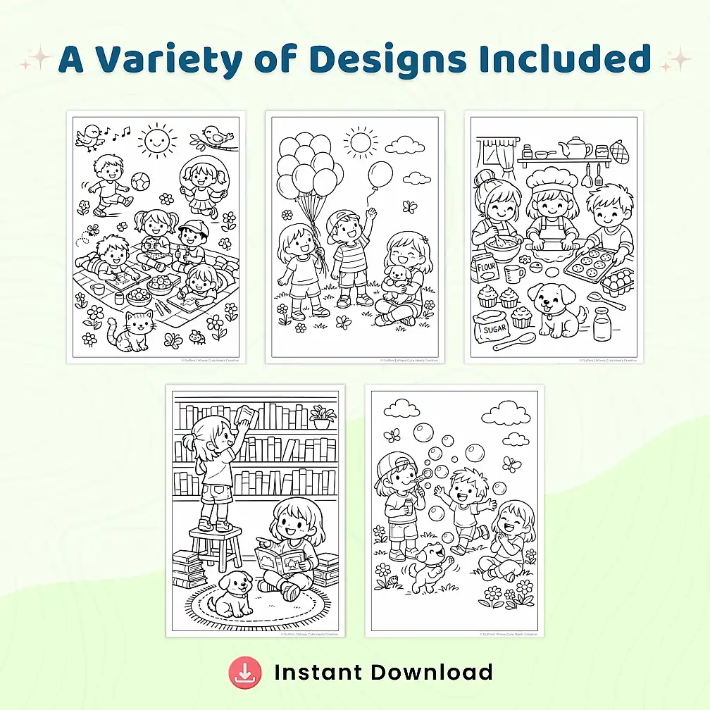 50+ Friends Coloring Pages for Kids – Friendship Coloring Book Printable PDF