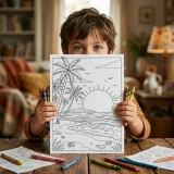 Free Tropical Island Coloring Pages for Adults