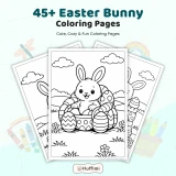 45+ Easter Bunny Coloring Pages for Kids – Cute Baby Bunny, Easter Egg & Spring Activity Sheets