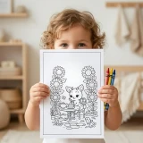 30+ Garden Cafe Animals Coloring Pages – Cozy Tea Party & Bakery Animal Scenes