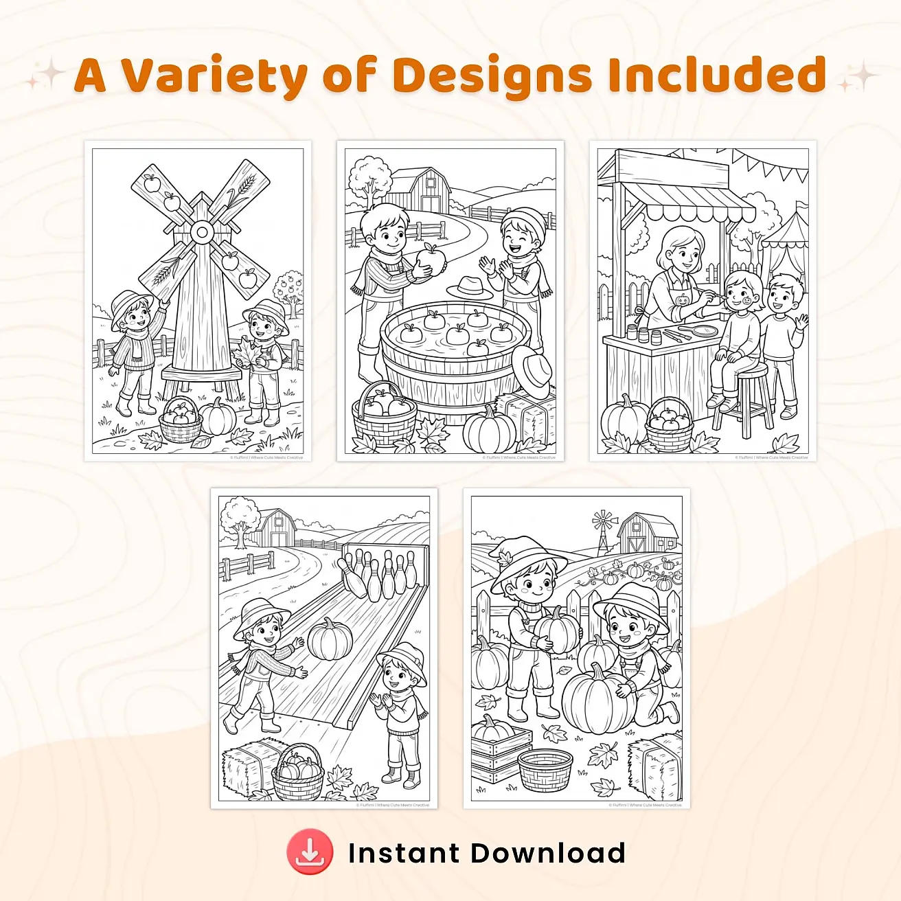 Free Harvest Festival Coloring Pages for Kids - Fall Farm & Autumn Printables