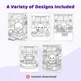 30+ Rainy Day Cozy Room Coloring Pages, Kawaii Animal Indoor Comfort Coloring Book PDF