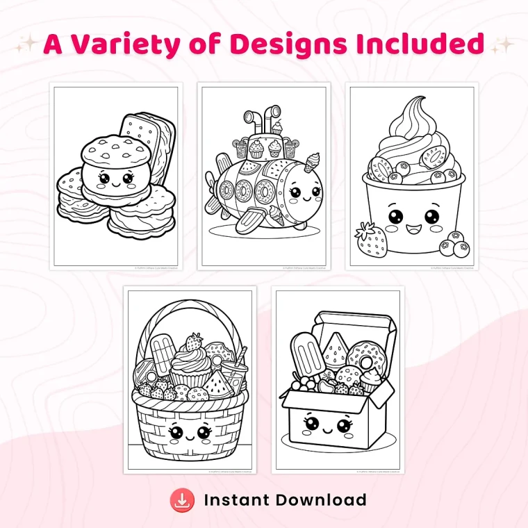 Free Summer Snacks Coloring Pages for Adults