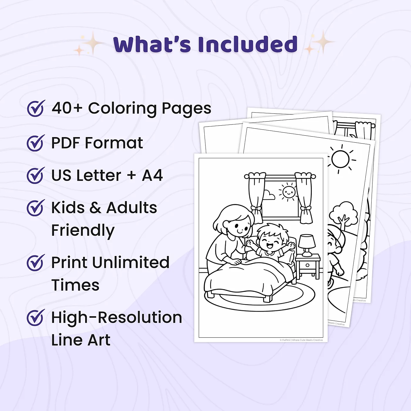 40+ Mom and Kids Daily Life Coloring Pages – Family Routine & Mother Child Activity Scenes