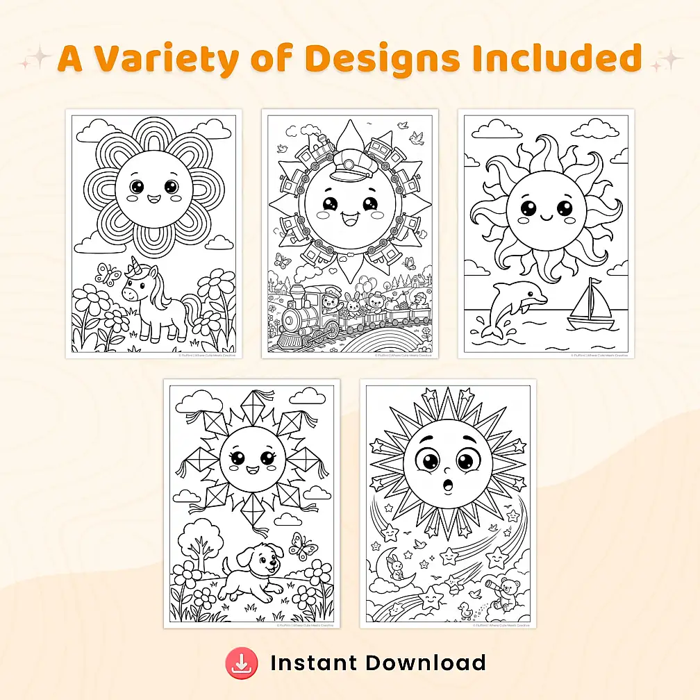 35+ Sunshine Coloring Pages for Adults – Detailed Sun, Nature & Celestial Designs