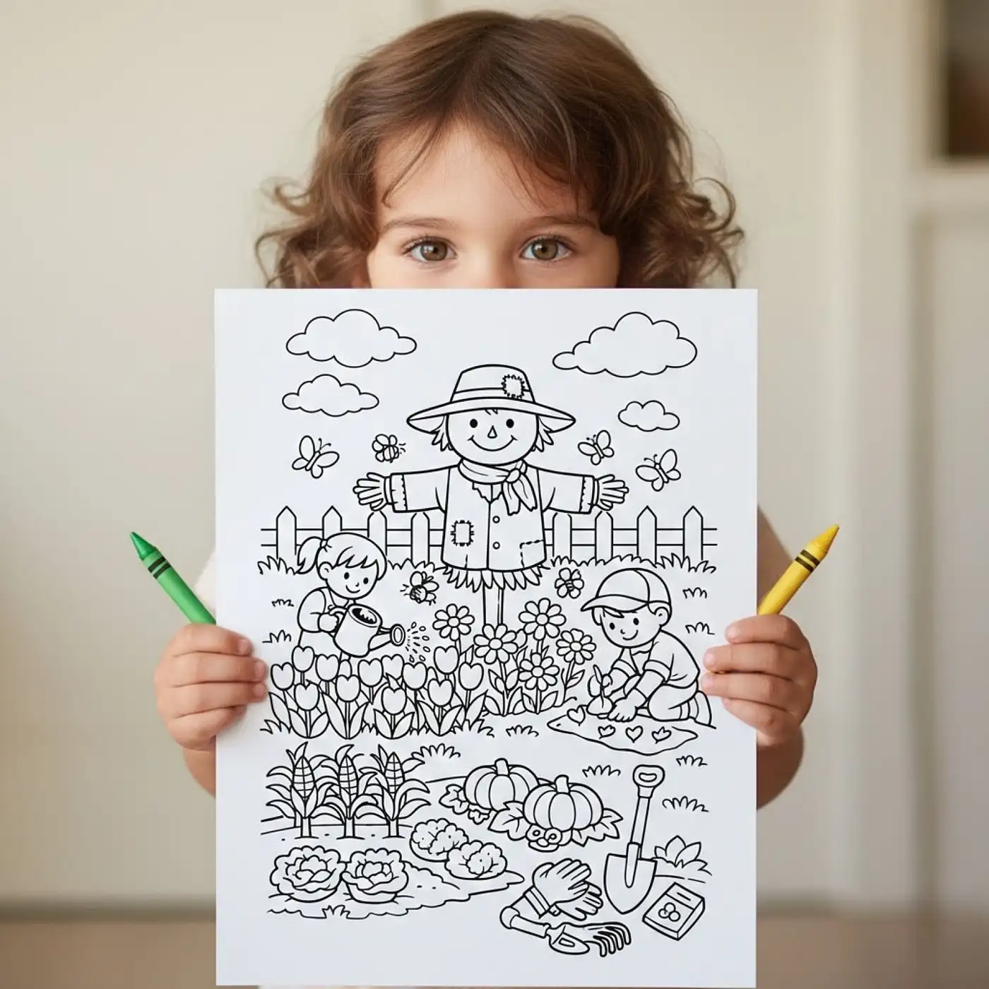 45+ Spring Garden Coloring Pages, Flower Garden Scenes, Cozy Nature Gardens and Gardening Activities Printable PDF