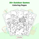 Freebie Outdoor Games Coloring Pages for Adults