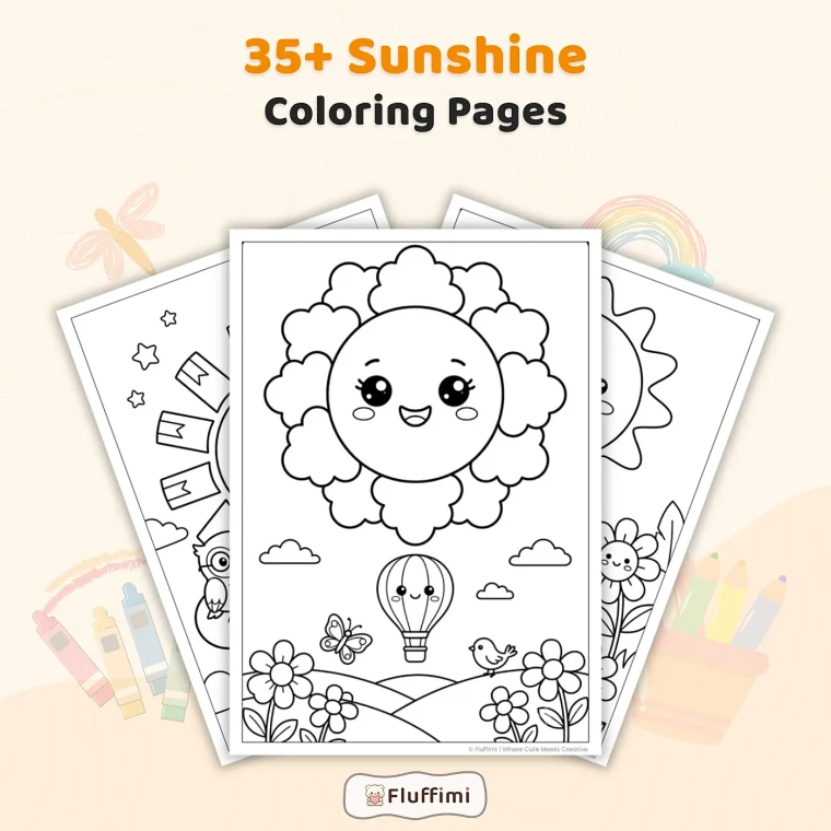 35+ Sunshine Coloring Pages for Adults – Detailed Sun, Nature & Celestial Designs