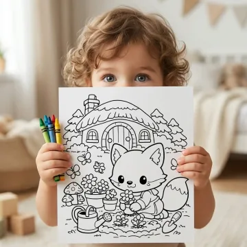 35+ Woodland Animal Homes Coloring Pages, Cozy Forest Cottage & Mushroom House Coloring Book PDF