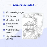 Free Tropical Island Coloring Pages for Adults