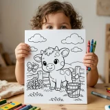 35+ Baby Farm Animal Adventures Coloring Pages for Kids, Cute Barnyard Animals Coloring Book PDF