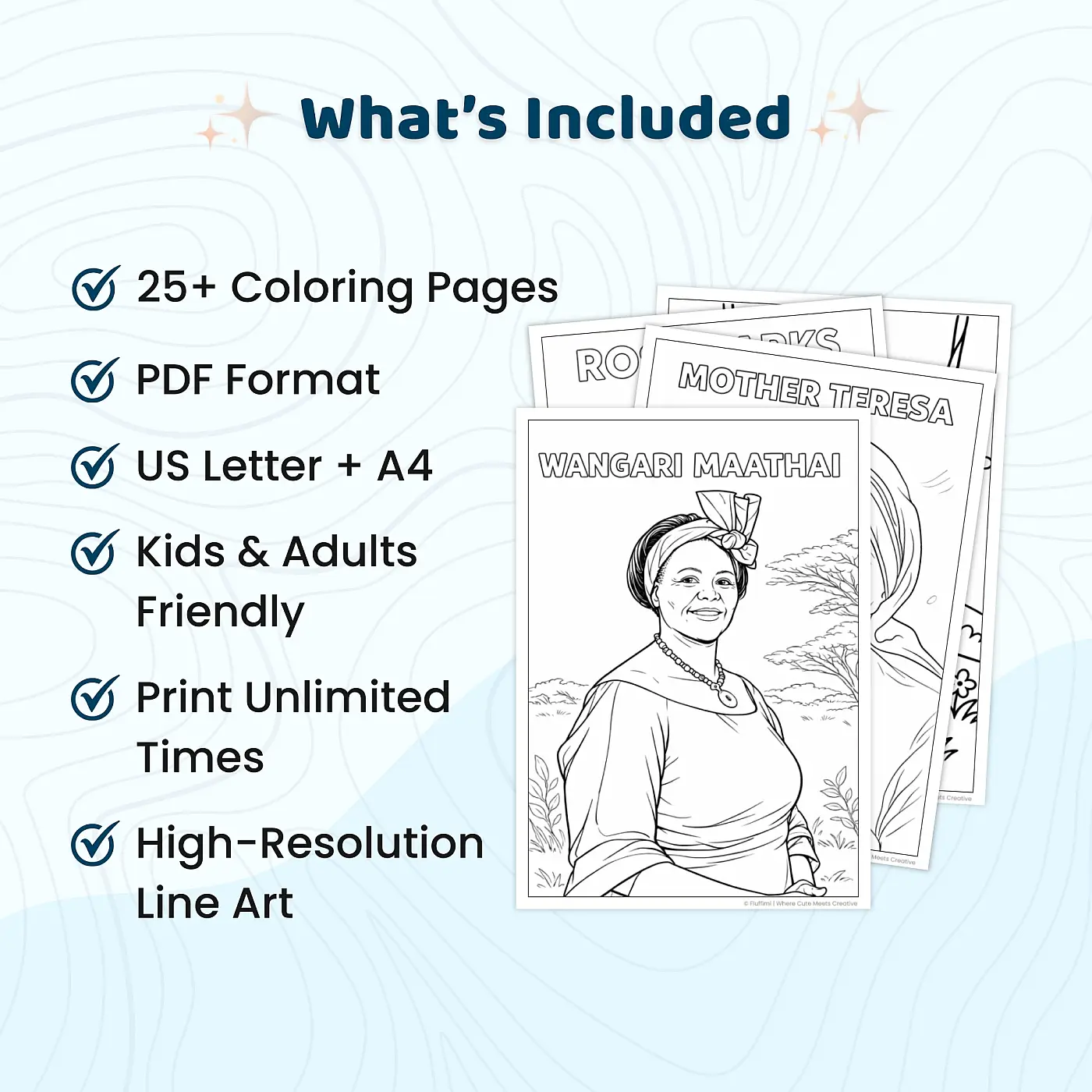25+ Inspiring Women Coloring Pages, Famous Women in History, Women Role Models & Strong Girls Coloring Sheets
