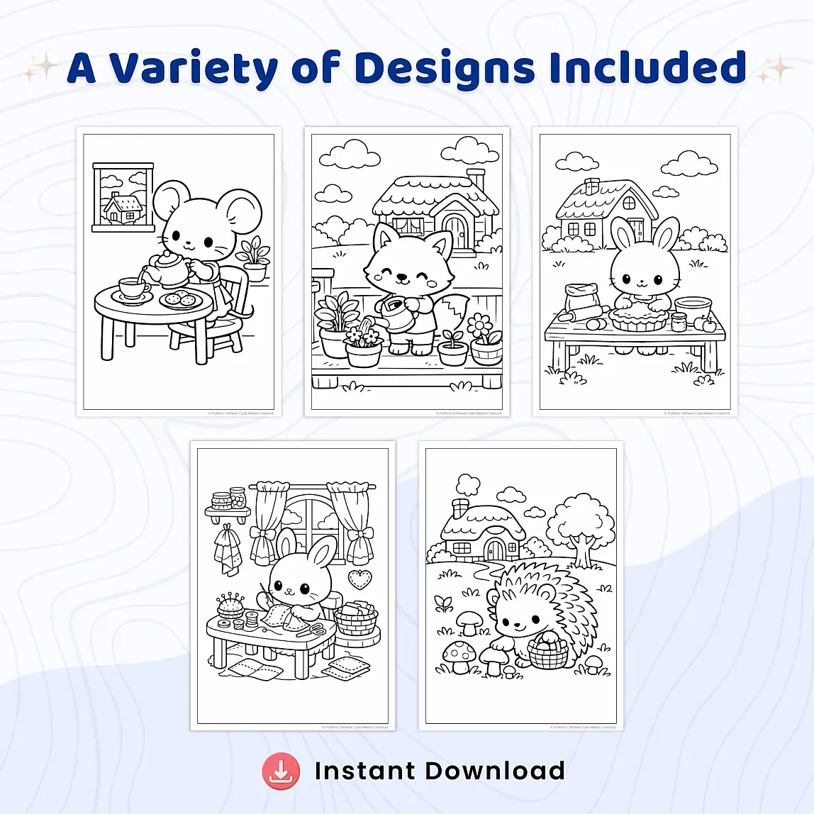 35+ Cozy Cottage Life Coloring Pages – Cottagecore Animal Homes & Countryside Garden Scenes
