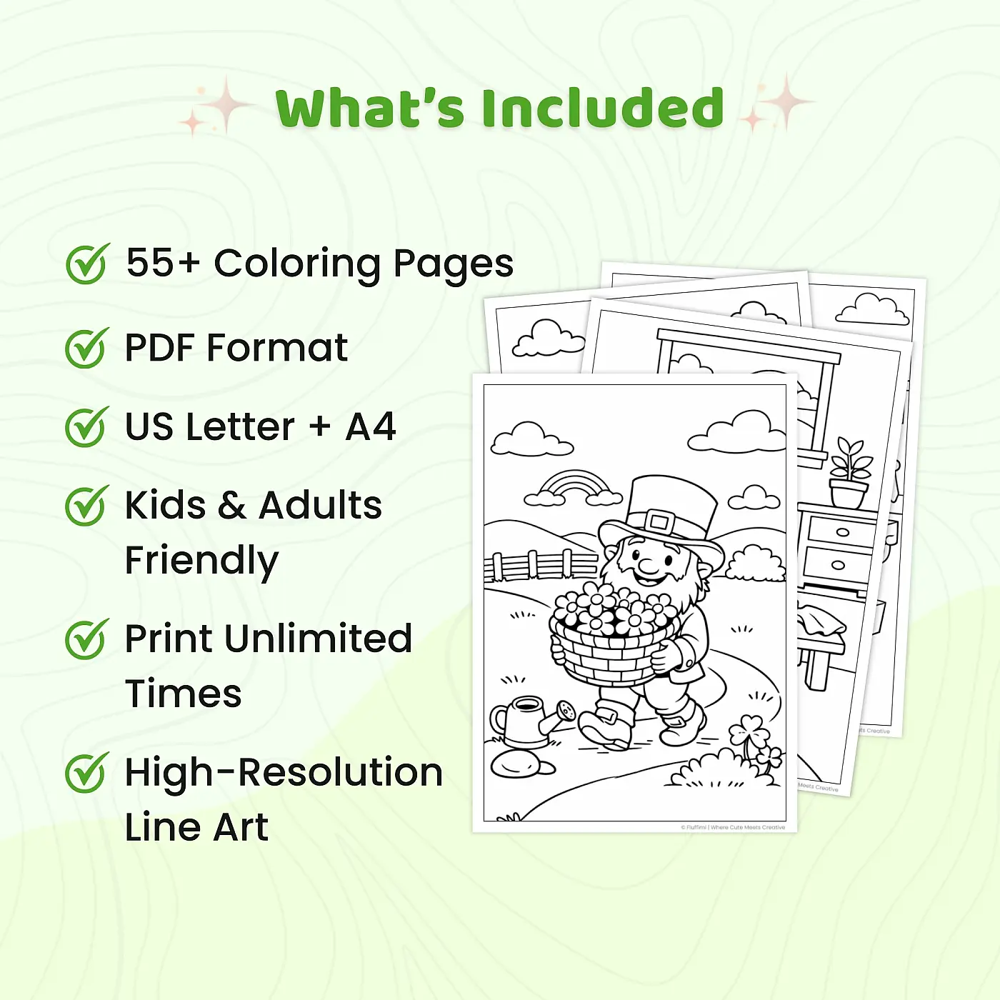 55+ St. Patrick's Day Coloring Pages for Kids, Leprechaun & Shamrock Coloring Book