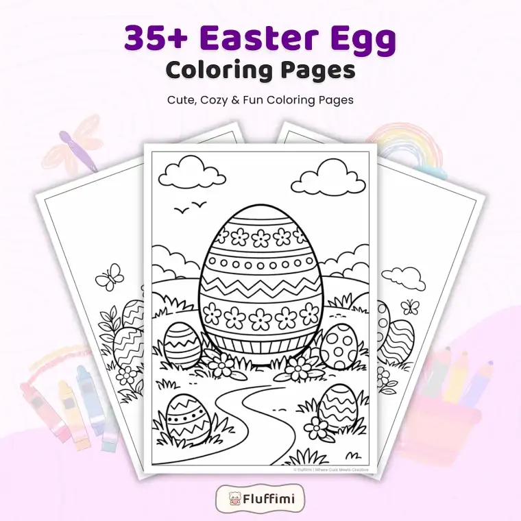 35+ Easter Egg Coloring Pages for Kids – Decorated Easter Eggs, Bunny & Spring Holiday Coloring Sheets