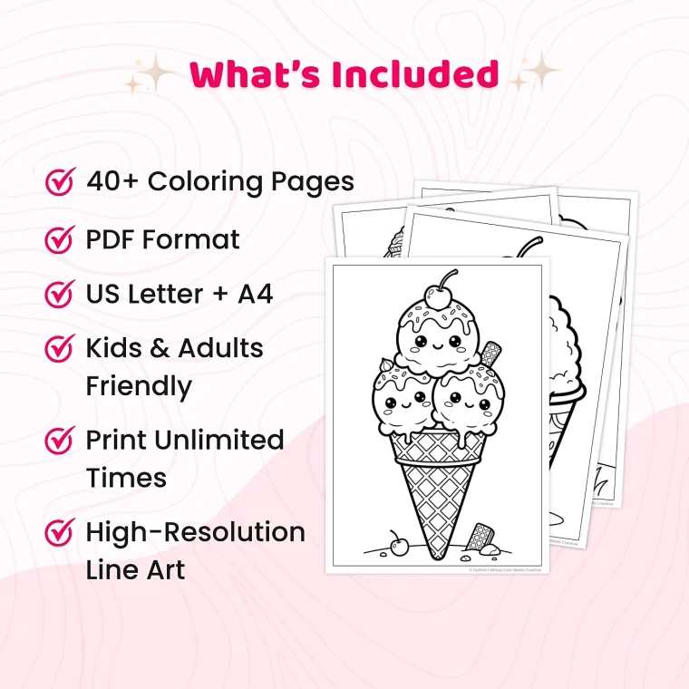 Free Summer Snacks Coloring Pages for Adults
