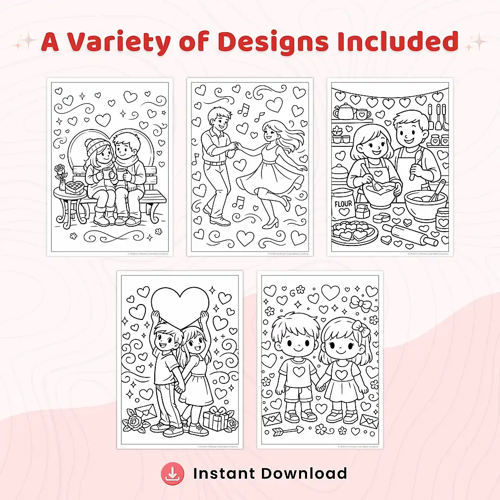 60+ Valentine's Day Coloring Pages for Kids – Heart & Friendship Printable Coloring Book