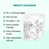 Freebie Pool Fun Coloring Pages for Adults