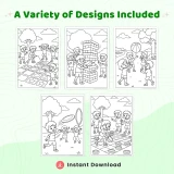 Freebie Outdoor Games Coloring Pages for Adults