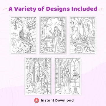 40+ Magical Gothic Fairytale Coloring Pages – Dark Fantasy Kingdoms, Enchanted Castles & Victorian Worlds