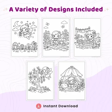 40+ Fairy Garden Village Coloring Pages – Magical Fairy Houses, Cottages & Fantasy Garden Scenes