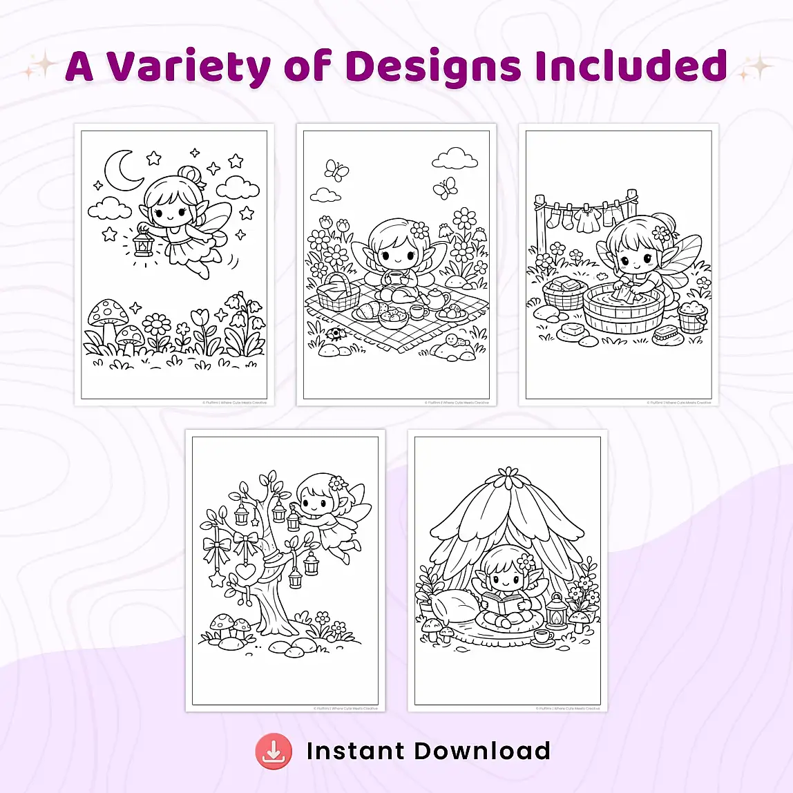 40+ Fairy Garden Village Coloring Pages – Magical Fairy Houses, Cottages & Fantasy Garden Scenes