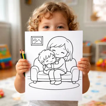 35+ Love You Mom Moments Coloring Pages – Heartwarming Mother Child & Family Appreciation Scenes