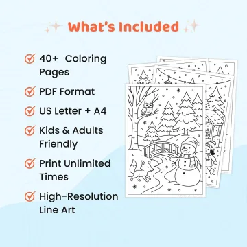 40+ Printable Winter Coloring Pages for Kids, Teens & Adults