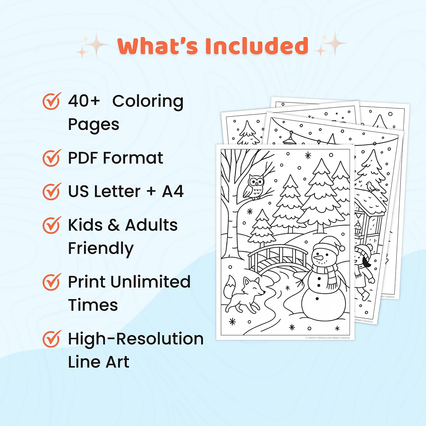 40+ Printable Winter Coloring Pages for Kids, Teens & Adults