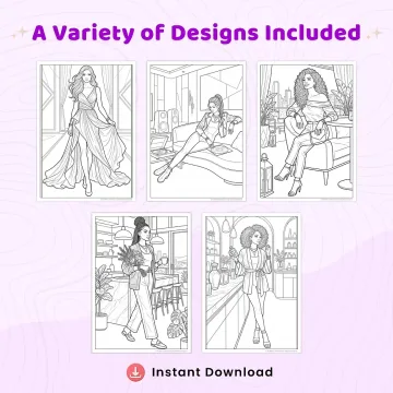 Freebie Fashion Girl Model Life Coloring Pages