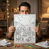 Freebie Camping Fun Coloring Pages for Adults