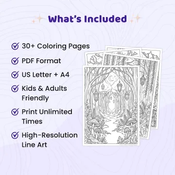 30+Magical Enchanted Forest Coloring Pages – Fantasy Woodland Designs for Adults & Teens