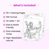Freebie Fantasy Elf Druid Girl Coloring Pages