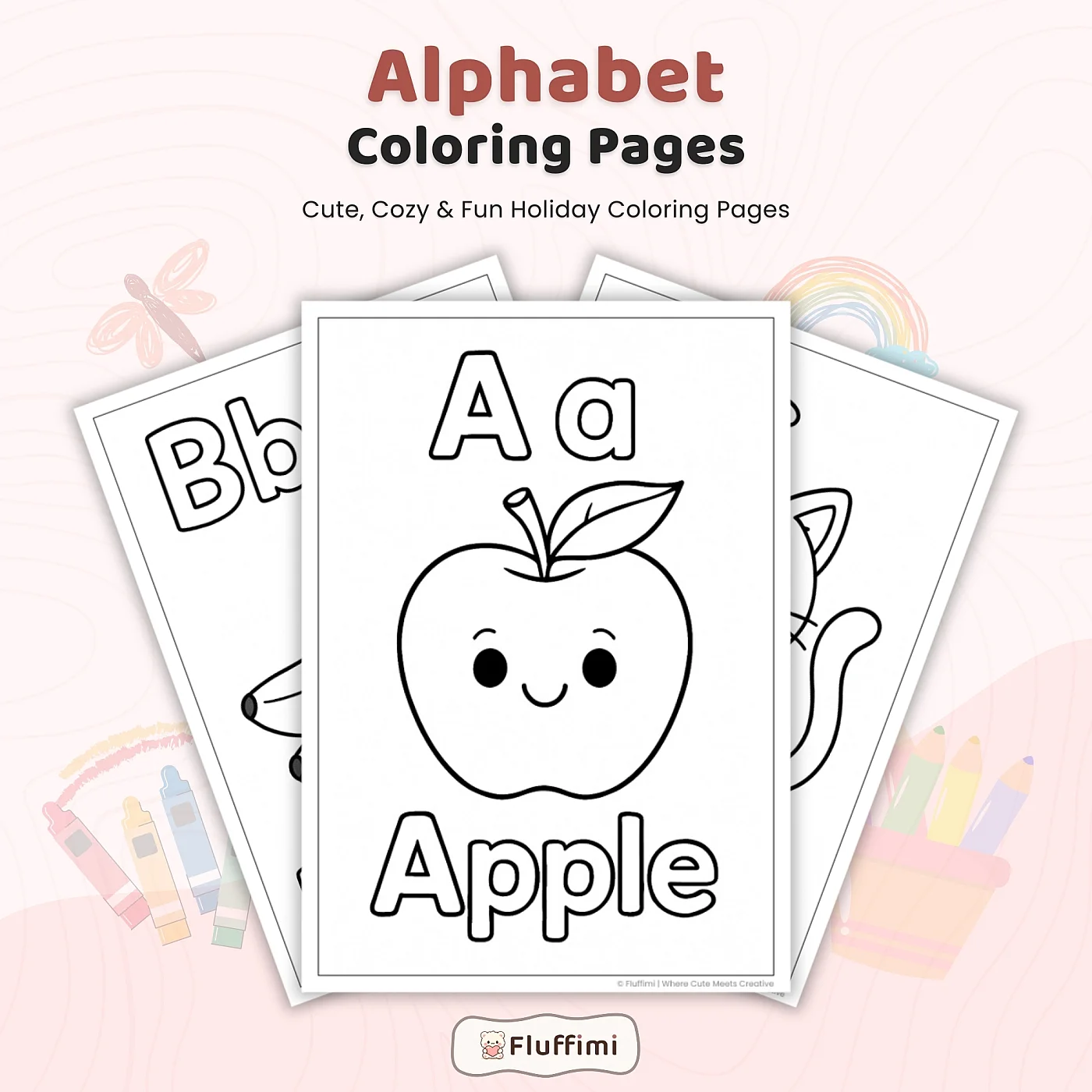 26 Alphabet Coloring Pages for Kids – 26 ABC Letter Coloring Sheets A to Z Printable