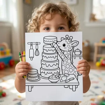 30+ Animal Bakery Coloring Pages – Cute Kawaii Baking, Pastry & Dessert Shop Scenes