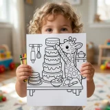 30+ Animal Bakery Coloring Pages – Cute Kawaii Baking, Pastry & Dessert Shop Scenes