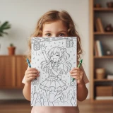 45+ Manga Coloring Pages for Kids and Adults, Cute Anime Girls, Fantasy Fairies Coloring Book PDF