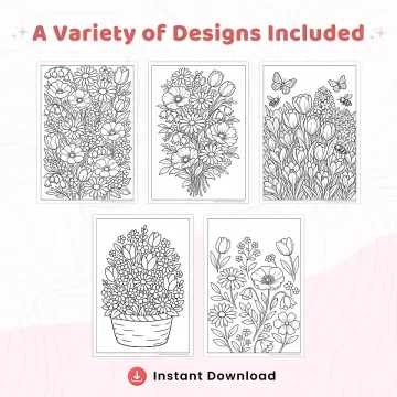 Spring Flowers Coloring Pages – 45+ Blooming Garden & Botanical Designs