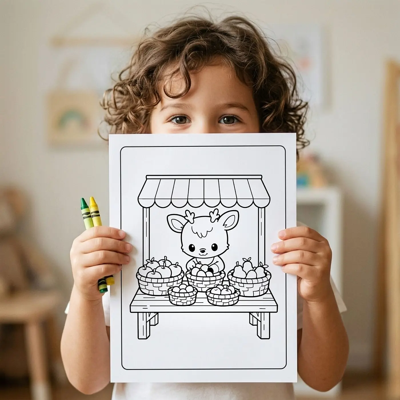 30+ Cute Animal Market Coloring Pages – Kawaii Shop, Bakery & Farmers Market Scenes