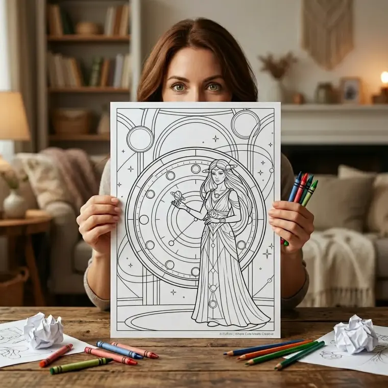 Freebie Zodiac Woman Art Coloring Pages