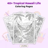 Freebie Tropical Hawaii Coloring Pages