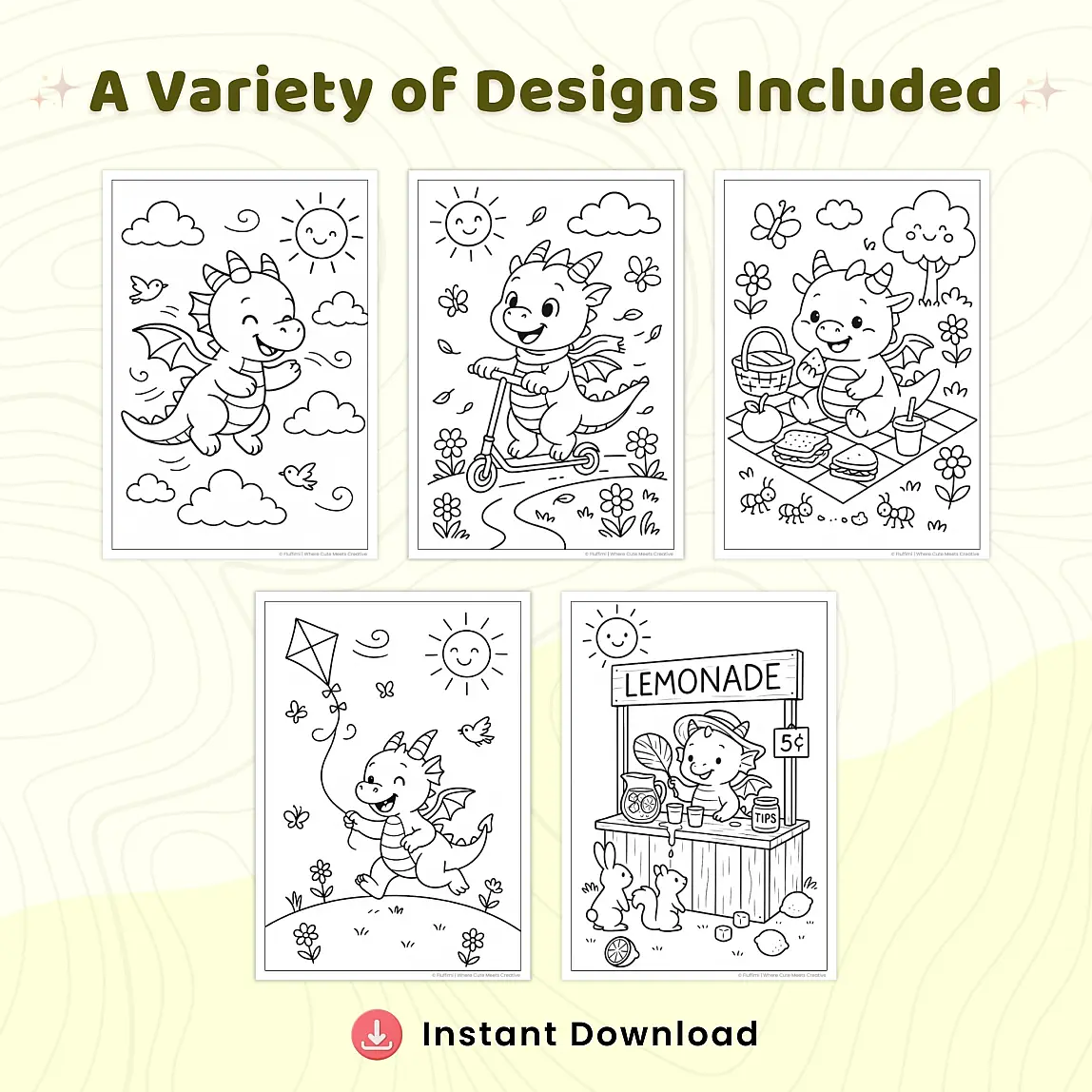 45+ Dragon Coloring Pages Printable PDF, Cute Baby Dragons & Fantasy Dragon Coloring Book for Kids and Adults