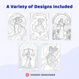 Freebie Zodiac Woman Art Coloring Pages