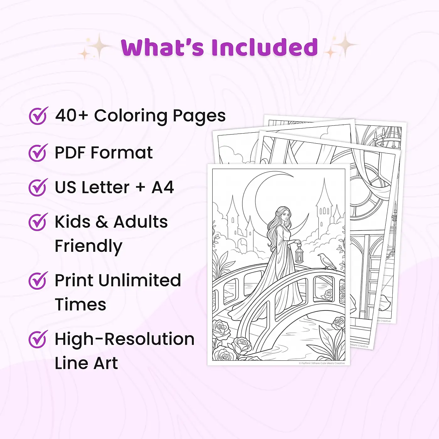 Freebie Magical Gothic Fairytale Coloring Pages