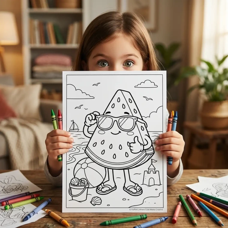 Freebie Watermelon Coloring Pages